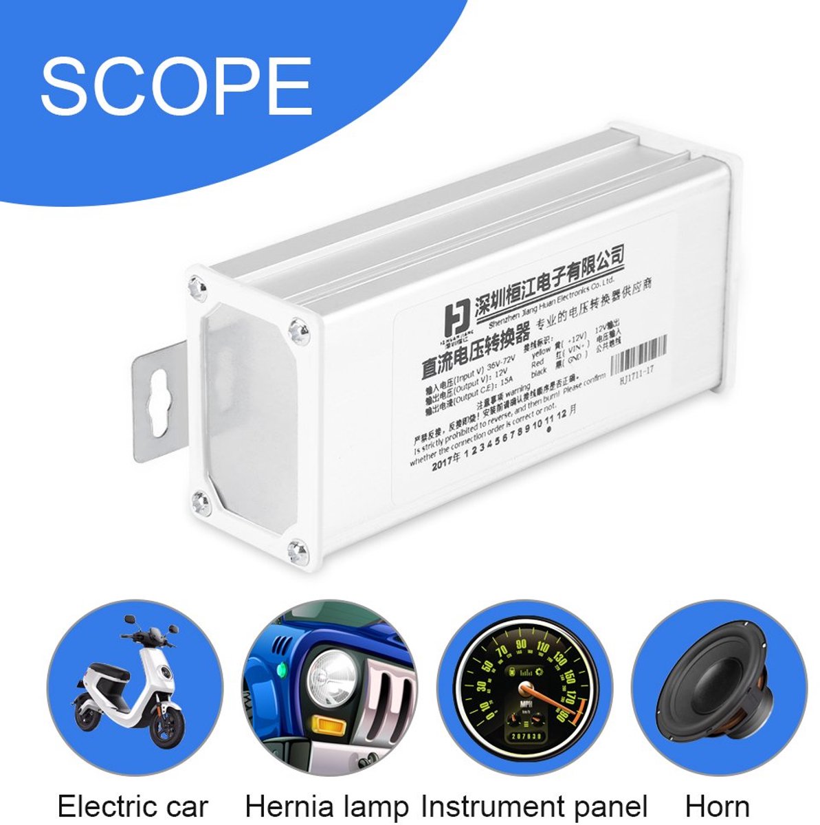 snelshoppen akozon converter adapter transformer dc 36v 72v naar 12v 15a 180w voedingsregulator stap down spanningsreductor voor elektrische voert