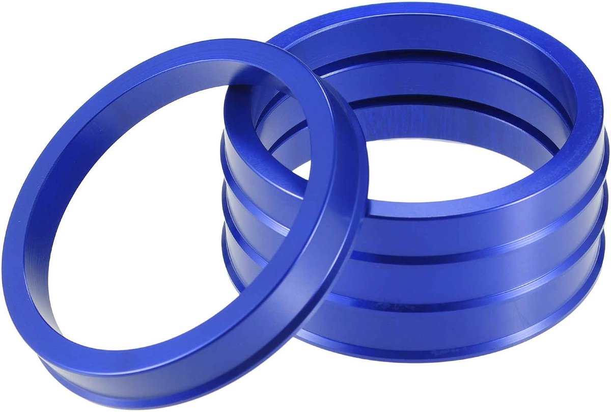 snelshoppen aluminium centreringsringen 67mm od op 57 1mm id voor wielen set van 4 blauw vervangingsringen voor auto s voor trillingsvrij rijden