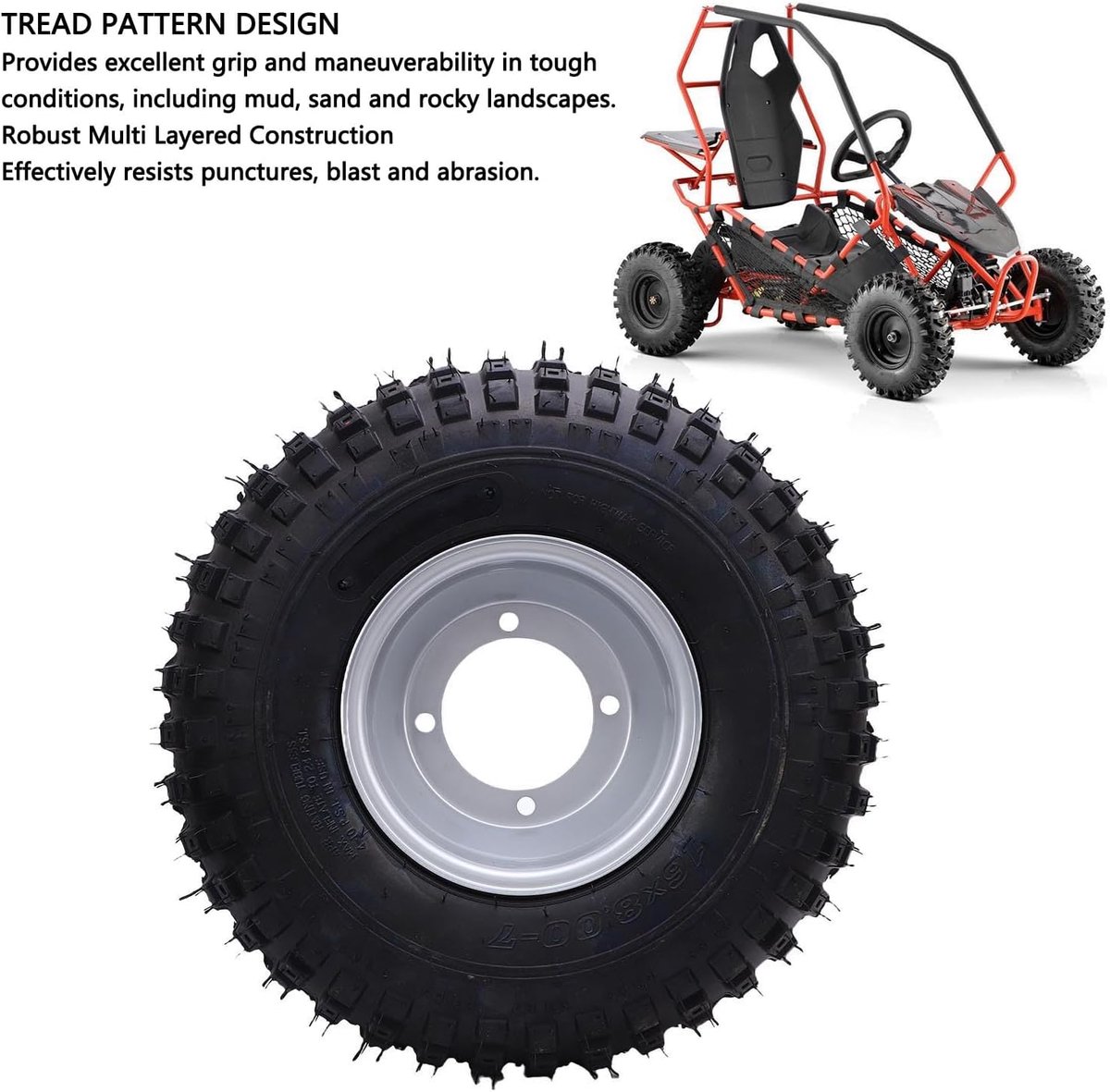 snelshoppen ausla 16x8 7 atv go kart wiel levenslange bescherming 7 inch tubeless band met 4 gaten voor quad offroad kart grasmaaier