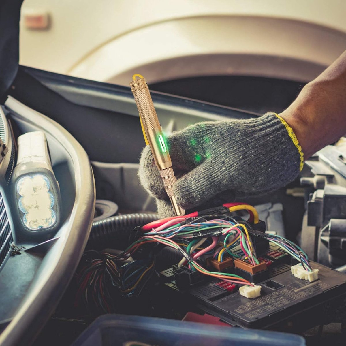 SnelShoppen - Auto Circuit Tester 6v 12v 24v - Luminous Tube - Veilig en Duurzaam - Gele Spanningstestpen met Vaste Naald voor Auto's en Voertuigen Speelgoedaccuvoertuig kopen online