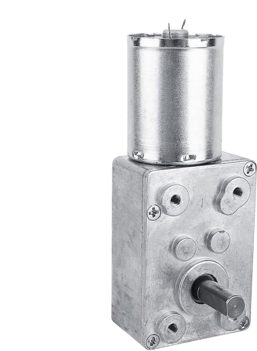 SnelShoppen - DC 12V Hoge Koppel Omkeerbare Turbine Wormtandwiel Motor - Elektrische Motor - Volledig Metaal - 5/6/20/40/62 (U/MIN) (62RPM) - Duurzaam Speelgoedaccuvoertuig kopen online