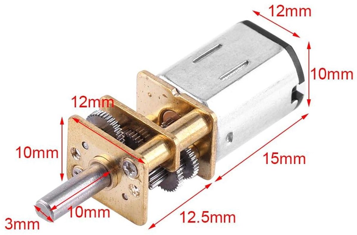 SnelShoppen - DC Motor 6V Mini Elektrische Metalen Gearbox 10RPM Micro Versnellingsmotor met 3mm As voor Robotwielen, DIY Projecten en Elektrische Loc Speelgoedaccuvoertuig kopen online