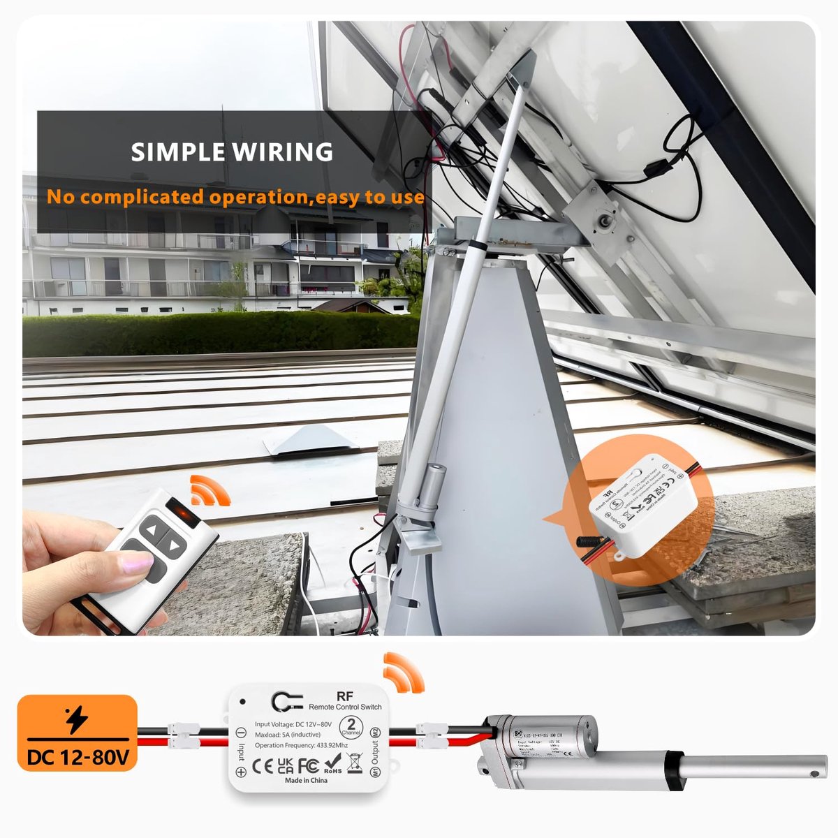 snelshoppen draadloze dc motor controller 12v 24v 48v 80v voor lineaire actuators rollende deuren gates elektrische gordijnen pompen met 2 afstan