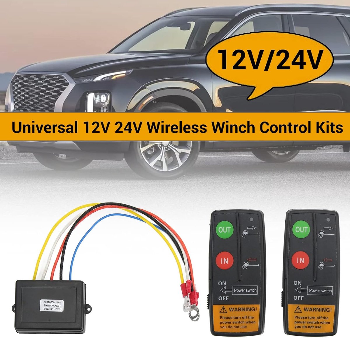 SnelShoppen - Draadloze Takel Afstandsbediening Kit, Universele Takelbesturing Set voor 12V en 24V Handtakels, Draagbare ATV Takel voor Auto, Truck, A Speelgoedaccuvoertuig kopen online