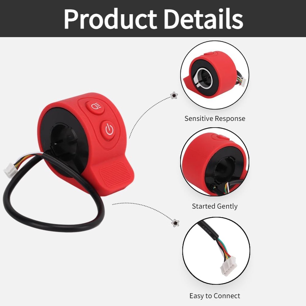 snelshoppen duurzame thumb accelerator pedal voor hx x6 x7 x8 scooter 5v stevige abs siliconen versnelling controle ideaal voor elektrische sc