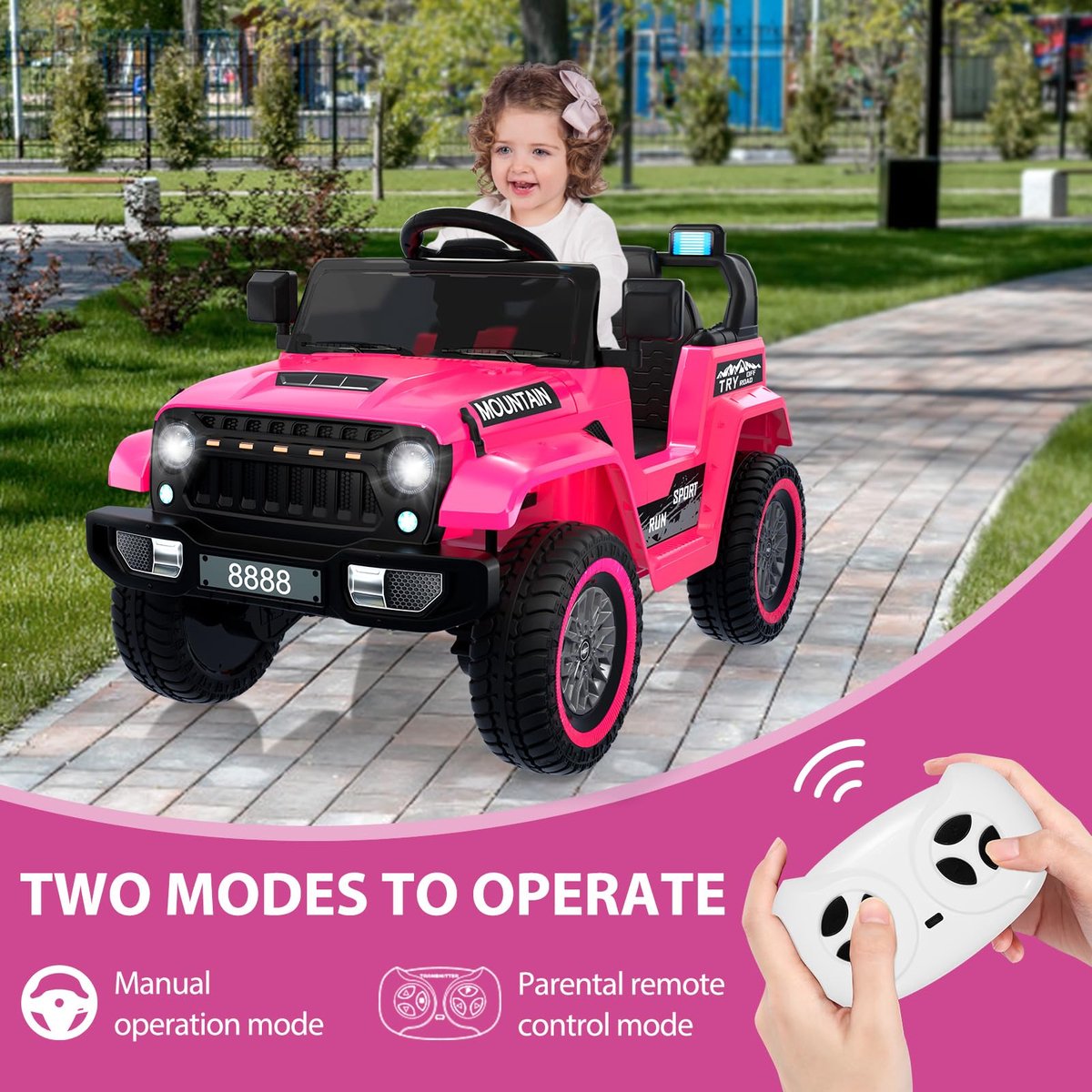 SnelShoppen - Elektrische Auto voor Kinderen 12V met Afstandsbediening, Bluetooth, Muziek, Claxon, Koplamp - Kindervoertuig voor Buiten, 3-6,5 km/u - Speelgoedaccuvoertuig kopen online