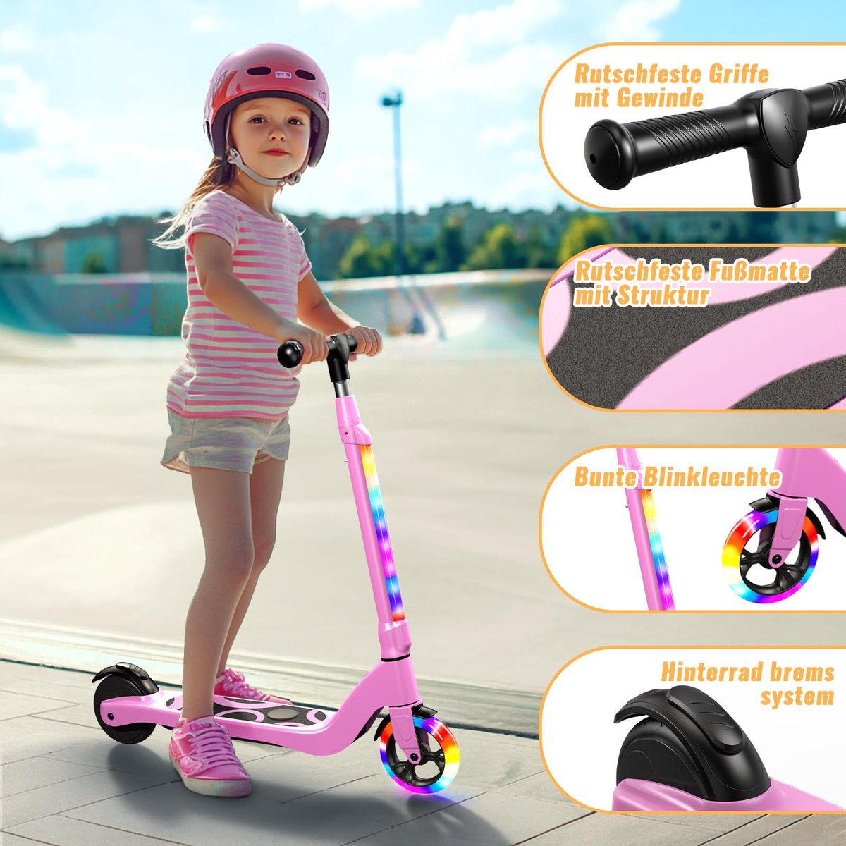 snelshoppen elektrische e step voor kinderen 6 10 jaar 5 3 inch wielen 45w motor max 10 km u knipperende led lampen 3 hoogte instellingen tot