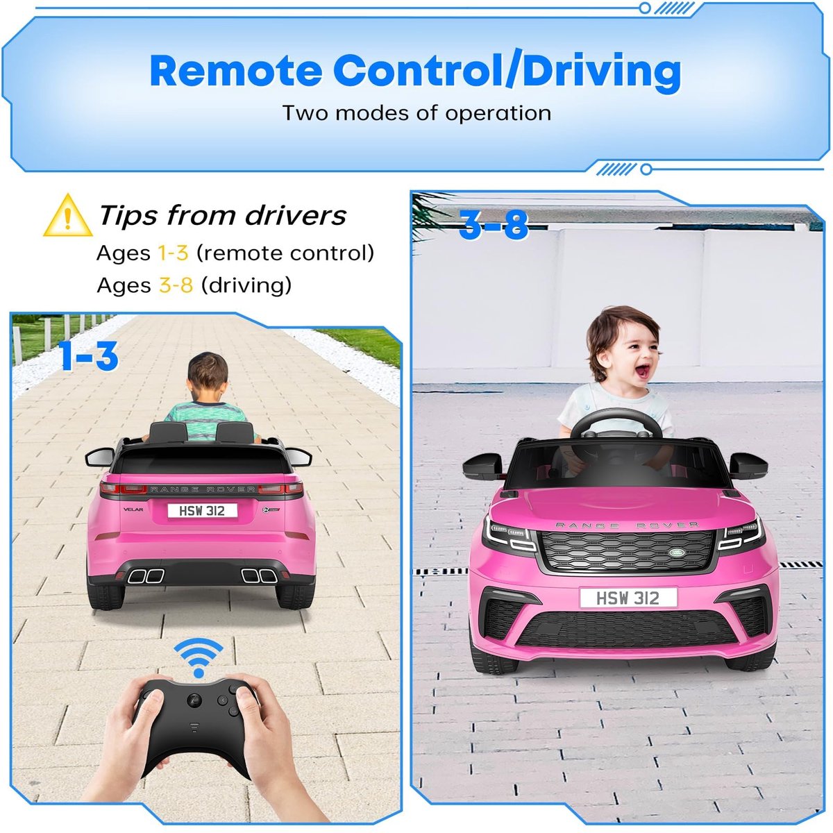 snelshoppen elektrische kinderauto roze met afstandsbediening muziek en mp3 voor kinderen vanaf 3 jaar perfect voor feestjes en buitenactiviteite