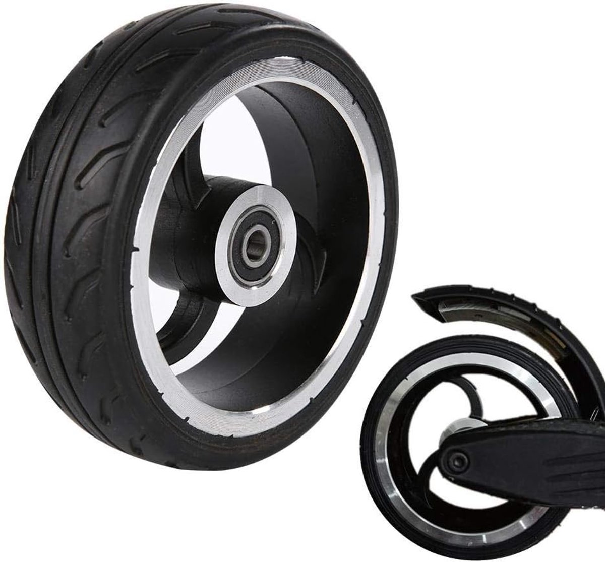 SnelShoppen - Elektrische Scooter Accessoire 5.5 Inch Achterwiel, Duurzaam Solid Rubber voor Mini Vouwscooter, 70 mm, Roestvrij Staal Buitenspeelvoertuigaccessoire kopen online
