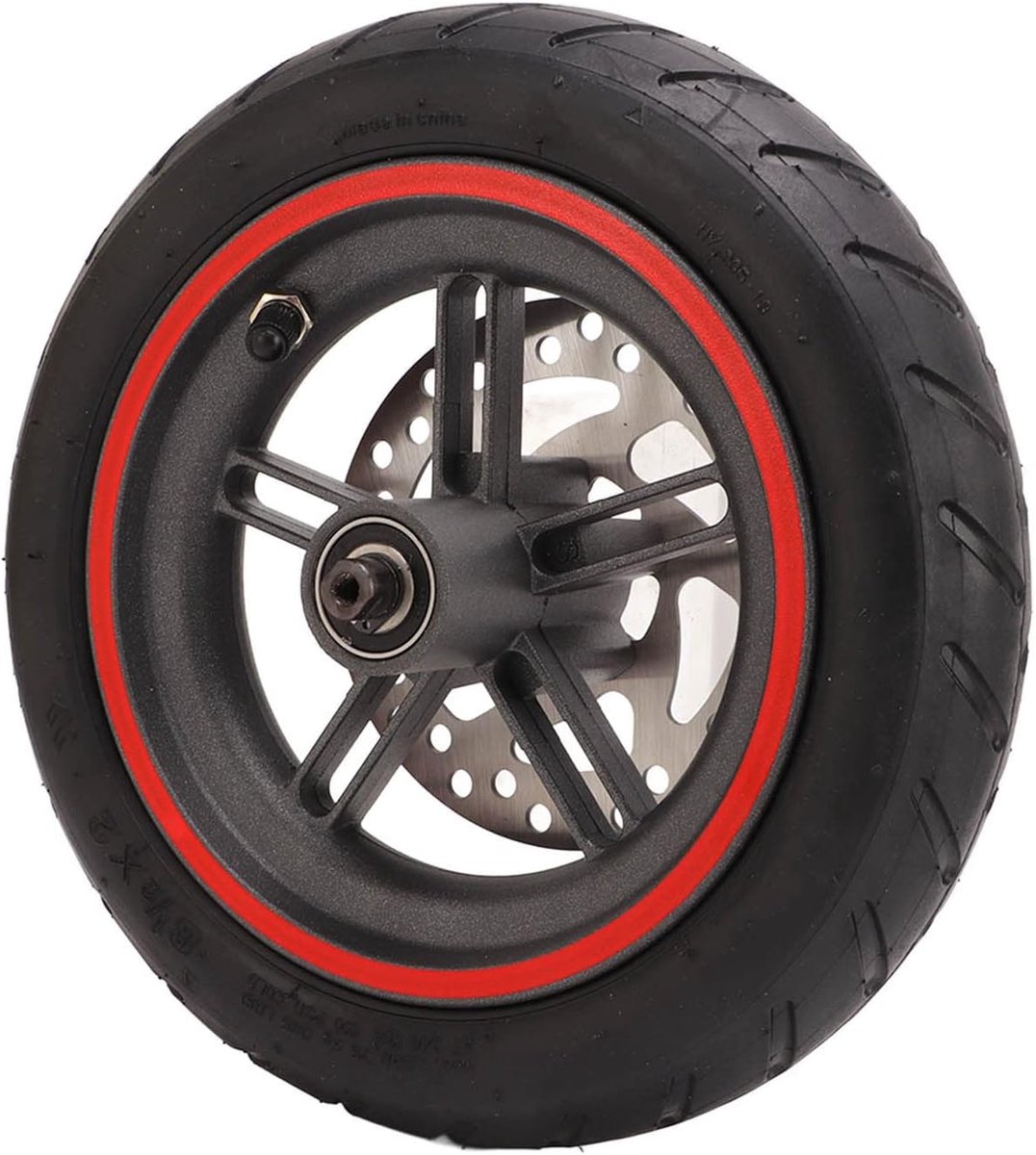 snelshoppen elektrische scooter achterwiel vervangwiel sterk aluminium gelegeerd met 120mm remschijf rode pneumatische banden voor xiaomi pro pro2