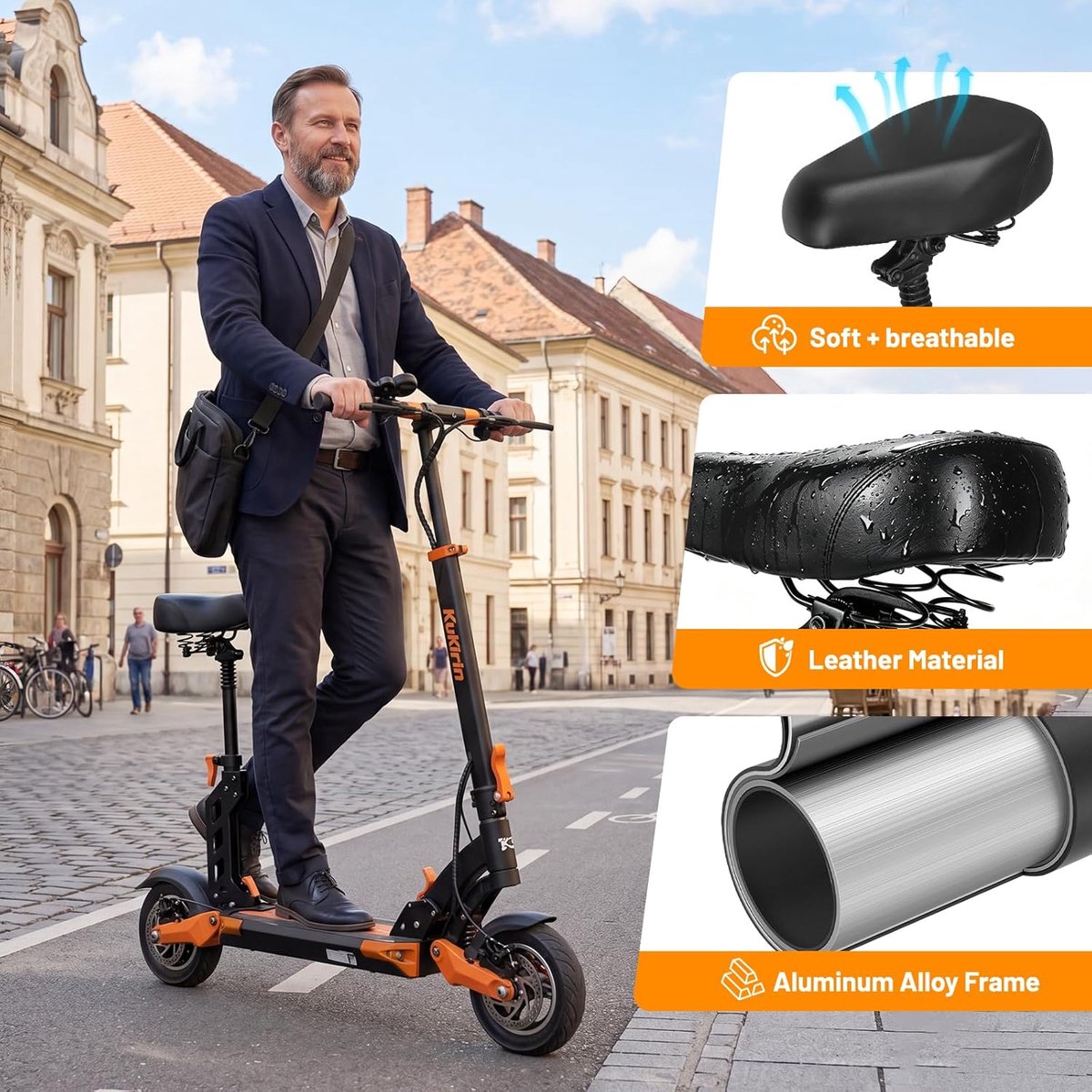 snelshoppen elektrische step opvouwbaar hoogte verstelbaar schokabsorberend zadel geschikt voor lange afstanden kukirin g2 pro db