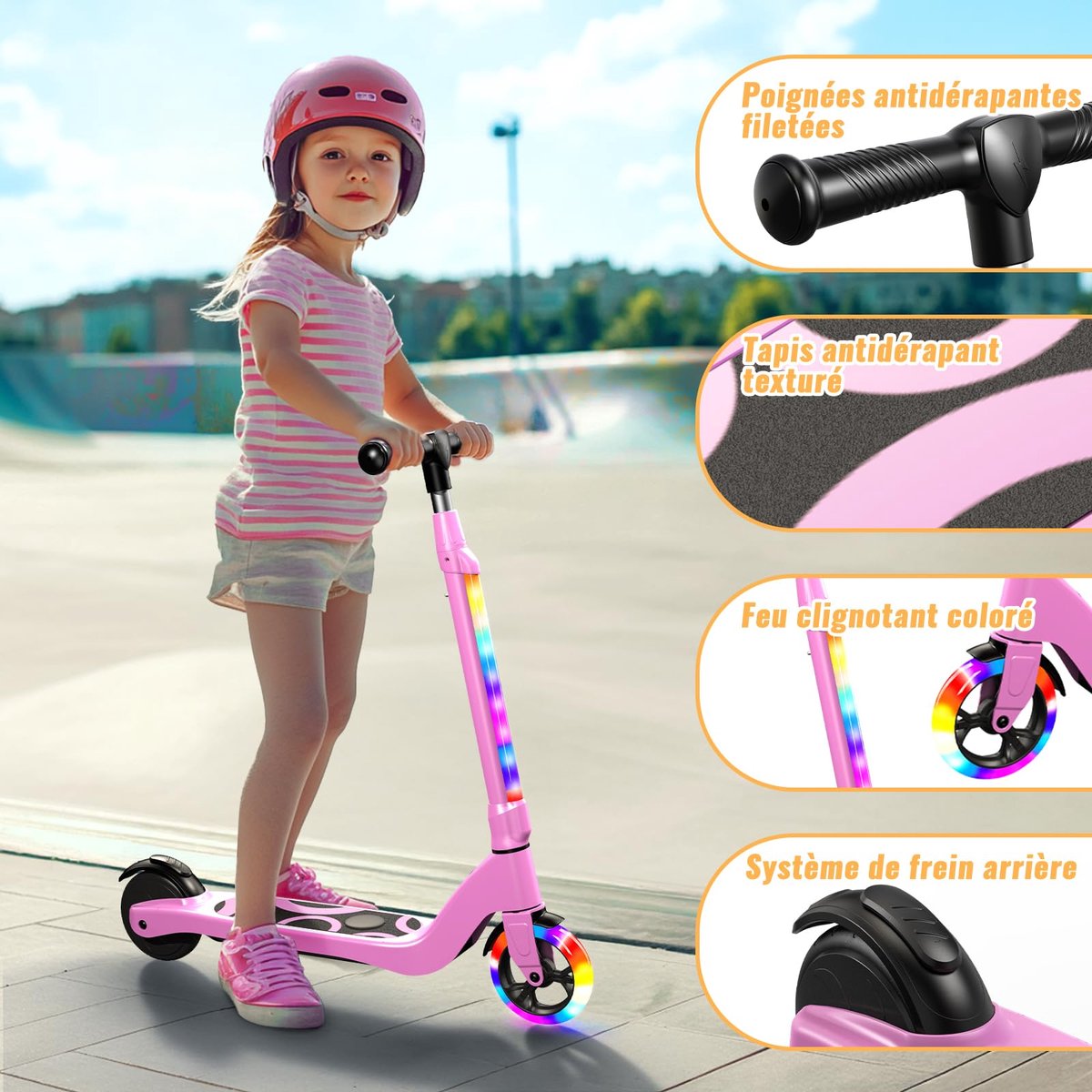 SnelShoppen - Elektrische Step voor Kinderen 6-10 Jaar, LED Licht, 3 Instelbare Hoogtes, 5,3 Inch, Max 70 kg, Snelheid voor Buitenactiviteit, Perfect Step kopen online