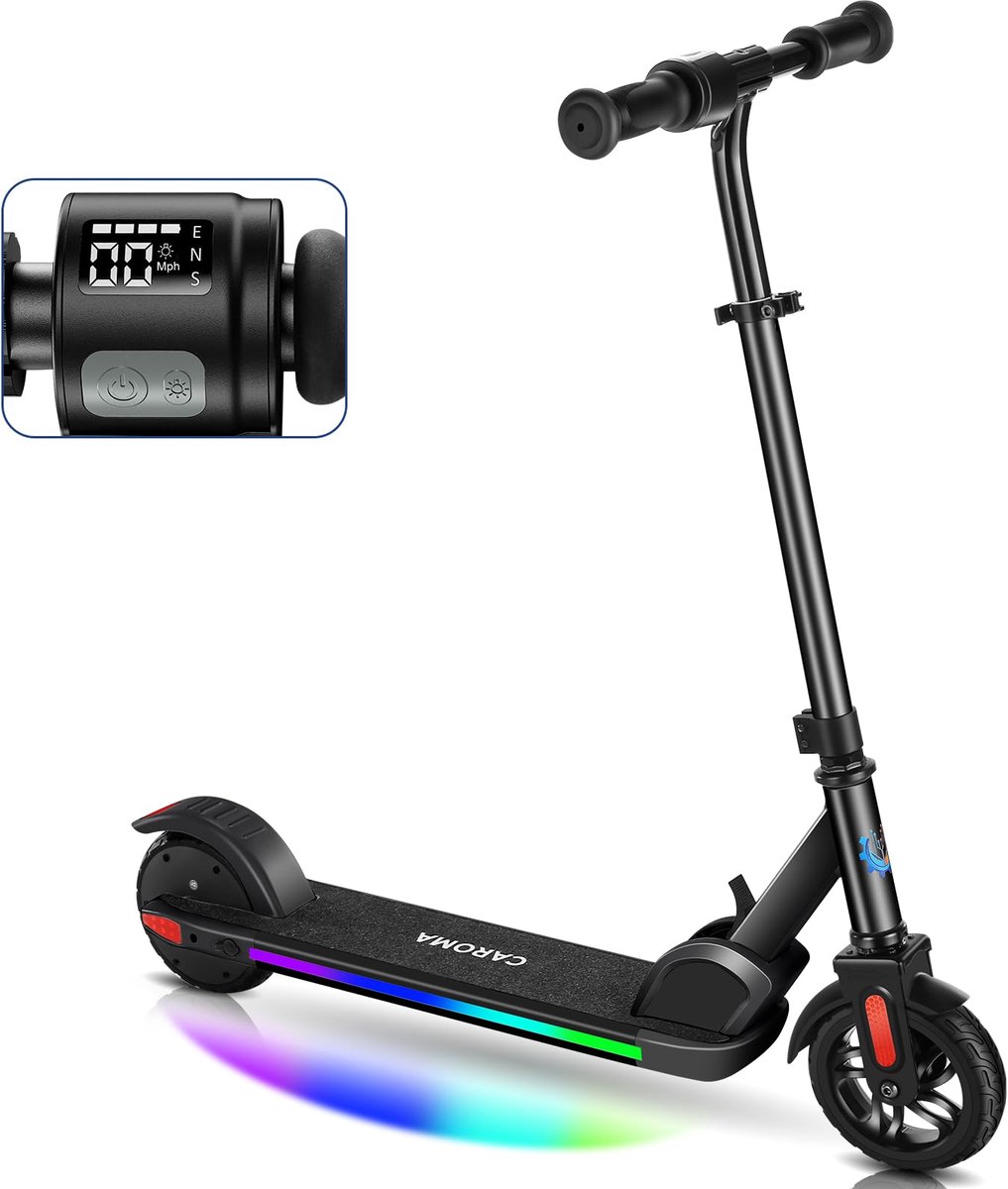 SnelShoppen - Elektrische step voor kinderen 6-14 jaar, 150 W motor, 17 km/u, 80 min looptijd, verstelbare snelheid en hoogte, gekleurde lichten, LED- Step kopen online