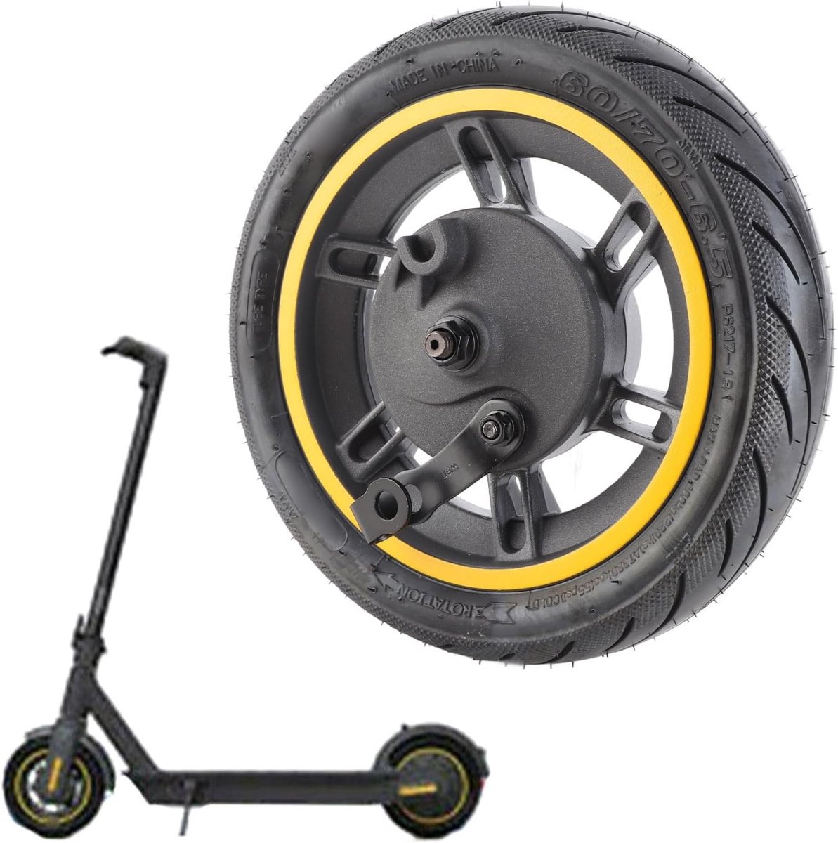 SnelShoppen - Elektrische Step Voorwiel 10 Inch 60/70-6,5 Vervangwiel met Band voor E-step, Robuuste Aluminium Legering, Trommelrem, Ideaal voor Nineb Buitenspeelvoertuigaccessoire kopen online