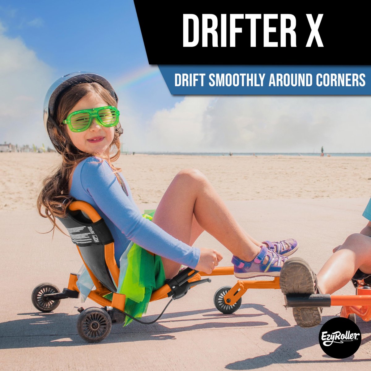 SnelShoppen - EzyRoller Drifter X Trike Driewieler Drift Kindervoertuig - Speeltoestel voor Buiten - Driewieler voor Kinderen van 6-14 Jaar - Oranje Driewieler kopen online