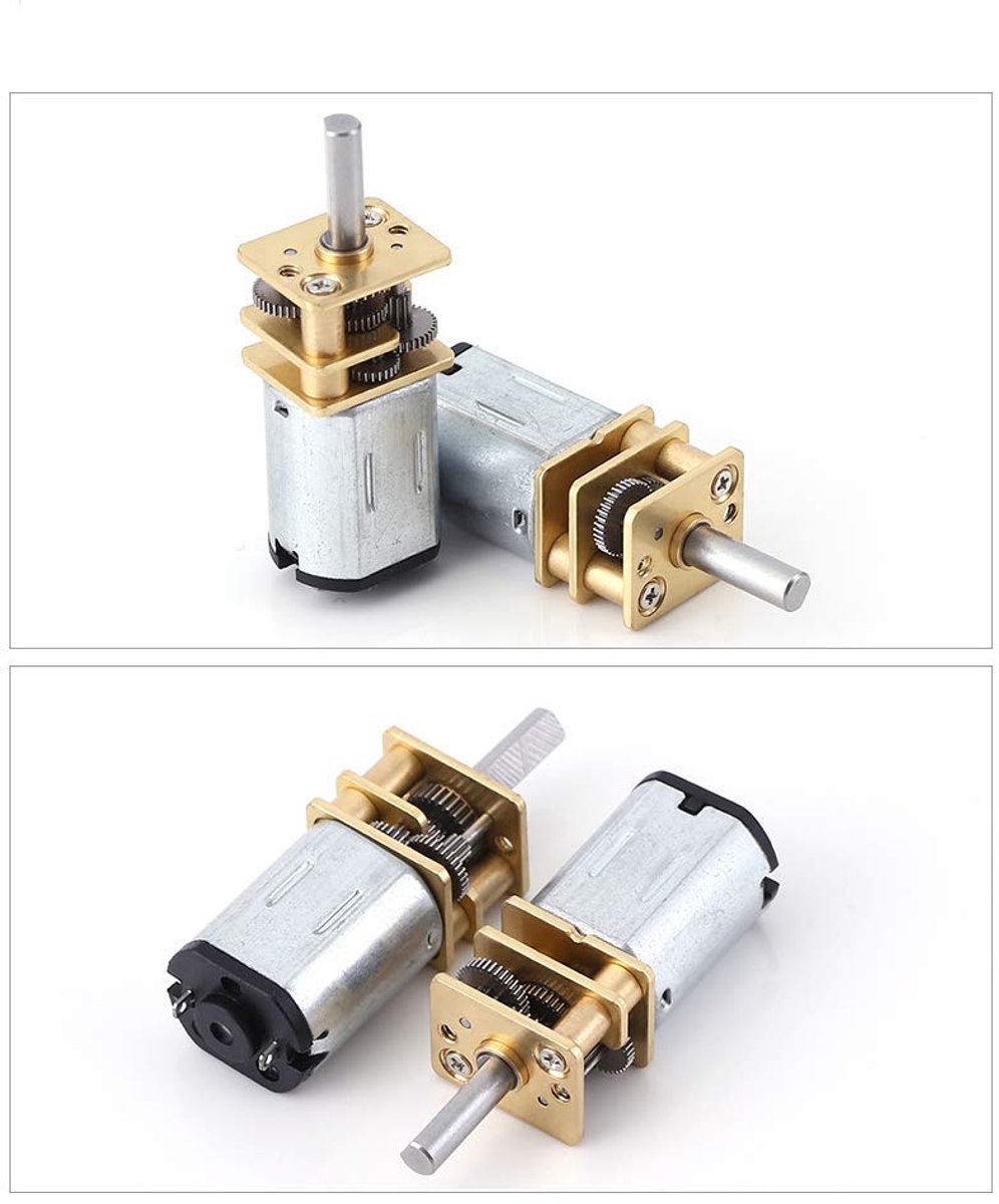 snelshoppen ga12 n20 mini gear motor 6v 100rpm met metalen sprocket voor diy modelauto en robotprojecten 2 stuks
