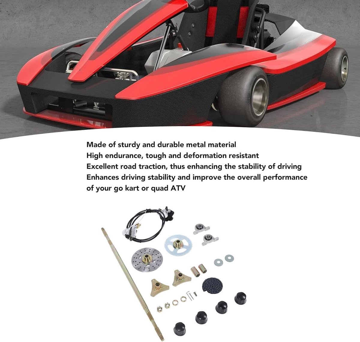 SnelShoppen - Go Kart Achteras Set - 24 Stukken Go Kart Wielen - Achteras voor ATV Quads met Elektrische Achteras - Duurzaam Metaal - Breed Toepasbaar Buitenspeelvoertuigaccessoire kopen online