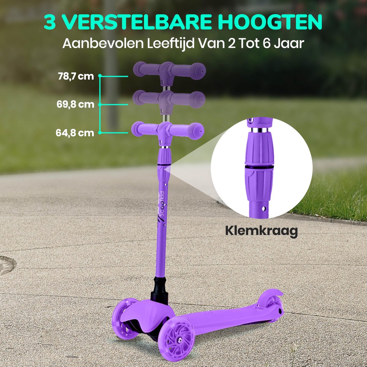 SnelShoppen - Hurtle Step voor Jonge Kinderen met Verlichte LED Wielen, Driewieler Stabiliteit, Lichtgewicht, Draagbaar, Binnen/Buiten Gebruik, Geschi Step kopen online