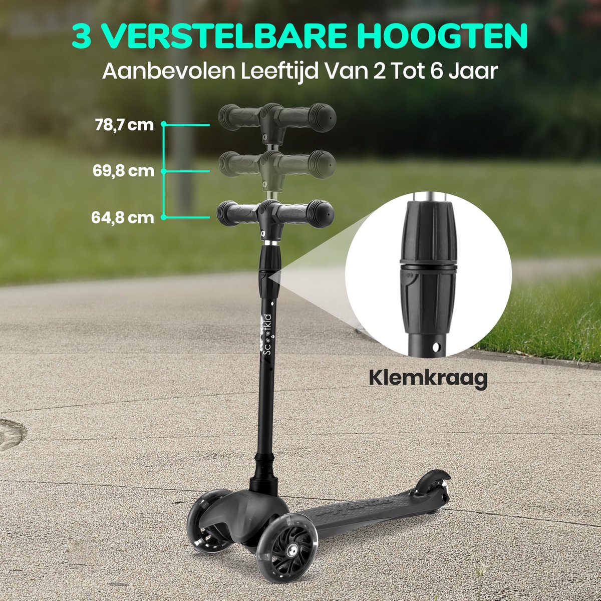 SnelShoppen - Hurtle Step voor Jonge Kinderen met Verlichte LED Wielen, Driewielerstijl voor Stabiliteit, Lichtgewicht en Draagbaar, Ideaal voor Binne Step kopen online