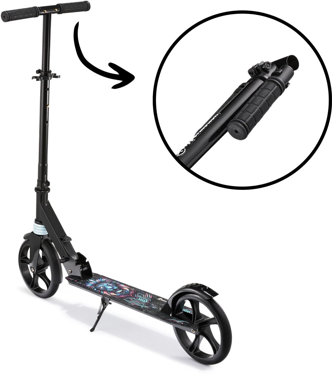 SnelShoppen - Hypermotion Step voor Kinderen en Volwassenen - Opvouwbaar tot 100 kg - Verstelbaar Stuur 85-95 cm - Kogellagers van Koolstofstaal - Wie Step kopen online