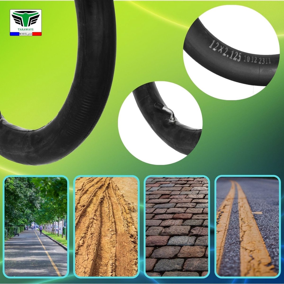 SnelShoppen - Inner Tube 12 x 2.125 voor Elektrische Scooter, Balance Bike, Vouwfiets, Kinderwagen - Hoogwaardige Rubber, Set van 2 - 12.5 x 2.25 Comp Buitenspeelvoertuigaccessoire kopen online