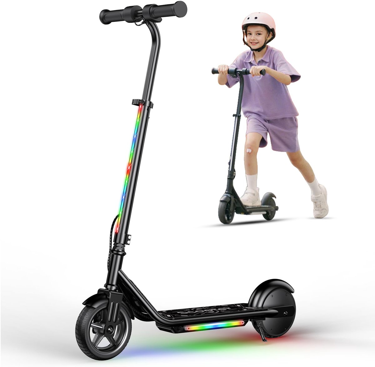 SnelShoppen - iScooter K2Pro Elektrische Step voor Kinderen 6-12 Jaar, 150W Motor, 3 Snelheden (5/10/16 km/u), Sfeerverlichting, Dubbele Rem, Magnetis Step kopen online