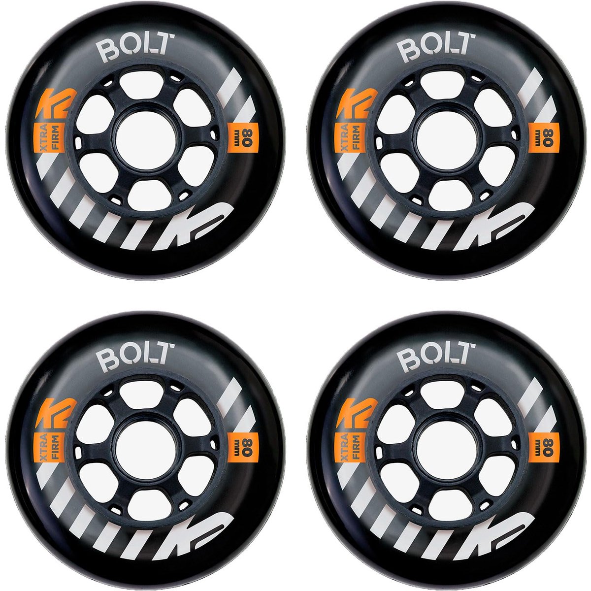SnelShoppen - K2 Urban Bolt Rolschaatsen 80 mm 90 A Wielen Pakket van 4 Stuks Zwart Voor Stadsgebruik, Recreatief, En Sportief Gebruik Skateonderdeel kopen online
