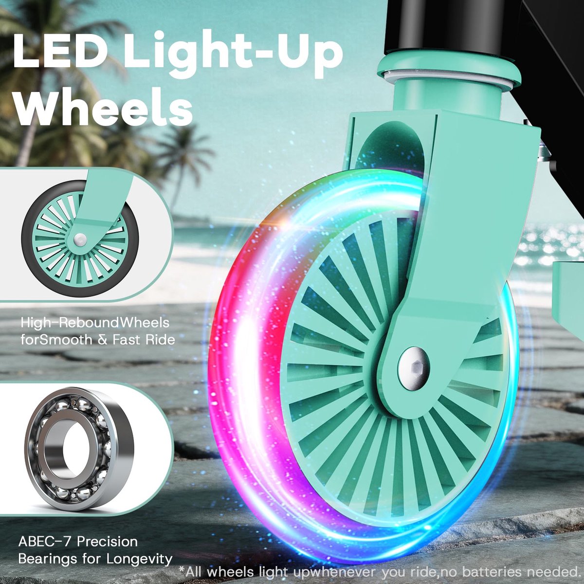 SnelShoppen - KIDSCOTER Scooter voor Kinderen 3-12 Jaar met Oplichtende Wielen, LED-Stuurpen, Hoogte Verstelbaar, Opvouwbaar en Lichtgewicht Ontwerp v Step kopen online