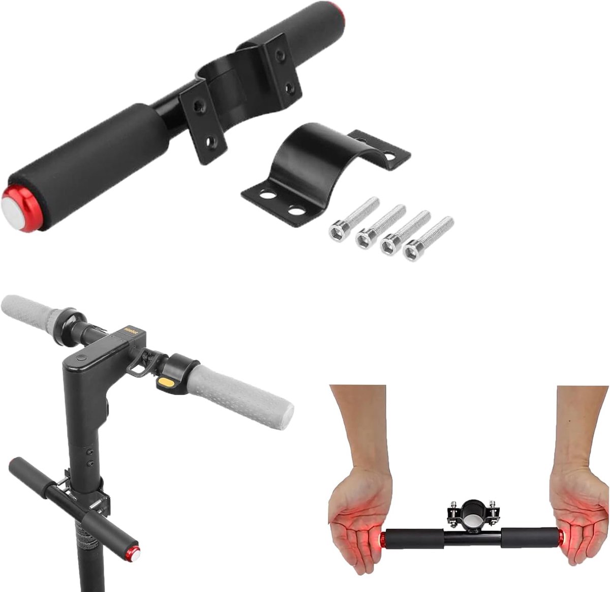 SnelShoppen - Kinderen Elektrische Scooter Handvat met Waarschuwingslicht - Verstelbaar Stuur voor Segway Ninebot ES Max G30/G30E ll/G30 LE/ES1LD - Ac Buitenspeelvoertuigaccessoire kopen online