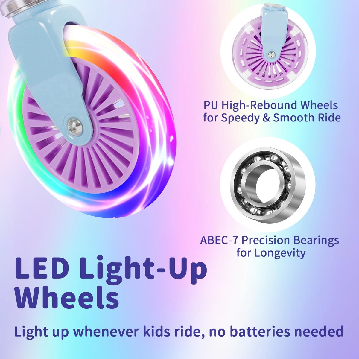 snelshoppen lichtgewicht opvouwbare scooter voor kinderen met lichtgevende wielen 2 wielen en verstelbare stuurpen in paars voor jongens en meisj
