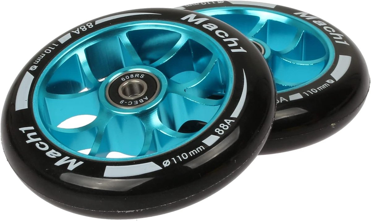 SnelShoppen - Mach1 Stuntstep 2 stuks, 110 x 24 mm Aluminium Wielenset inclusief Kogellagers + Spacer, Cityroller Reservebanden voor Kinderen en Volwa Step kopen online
