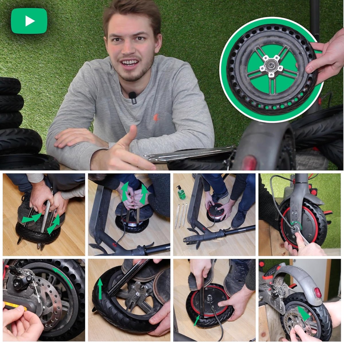 SnelShoppen - Massive Flattenable Tire MPK85 voor Elektrische Scooter - 8.5 Inch Anti-lek Band - Geschikt voor Xiaomi M365, Pro, Pro 2, Essential, Lig Buitenspeelvoertuigaccessoire kopen online