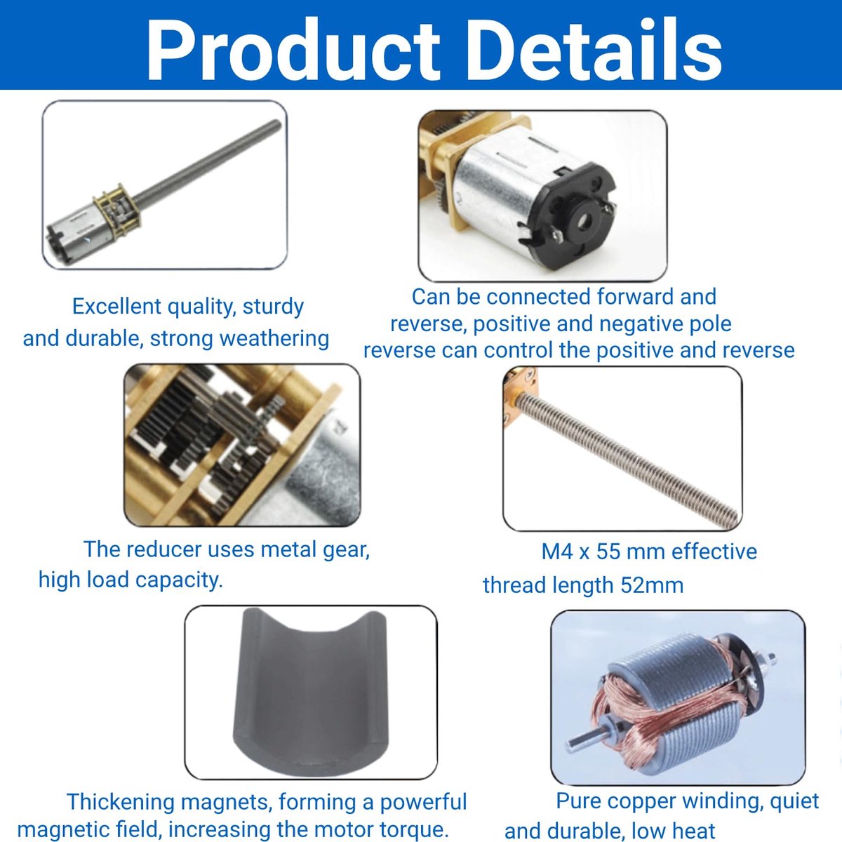 SnelShoppen - Mini Gear Motor met Bal Schroef, N20 Gear Motor, M4x55mm, 12V Elektrische Motor voor Precisie Toepassingen, Hoge Precisie en Snelheid (1 Speelgoedaccuvoertuig kopen online