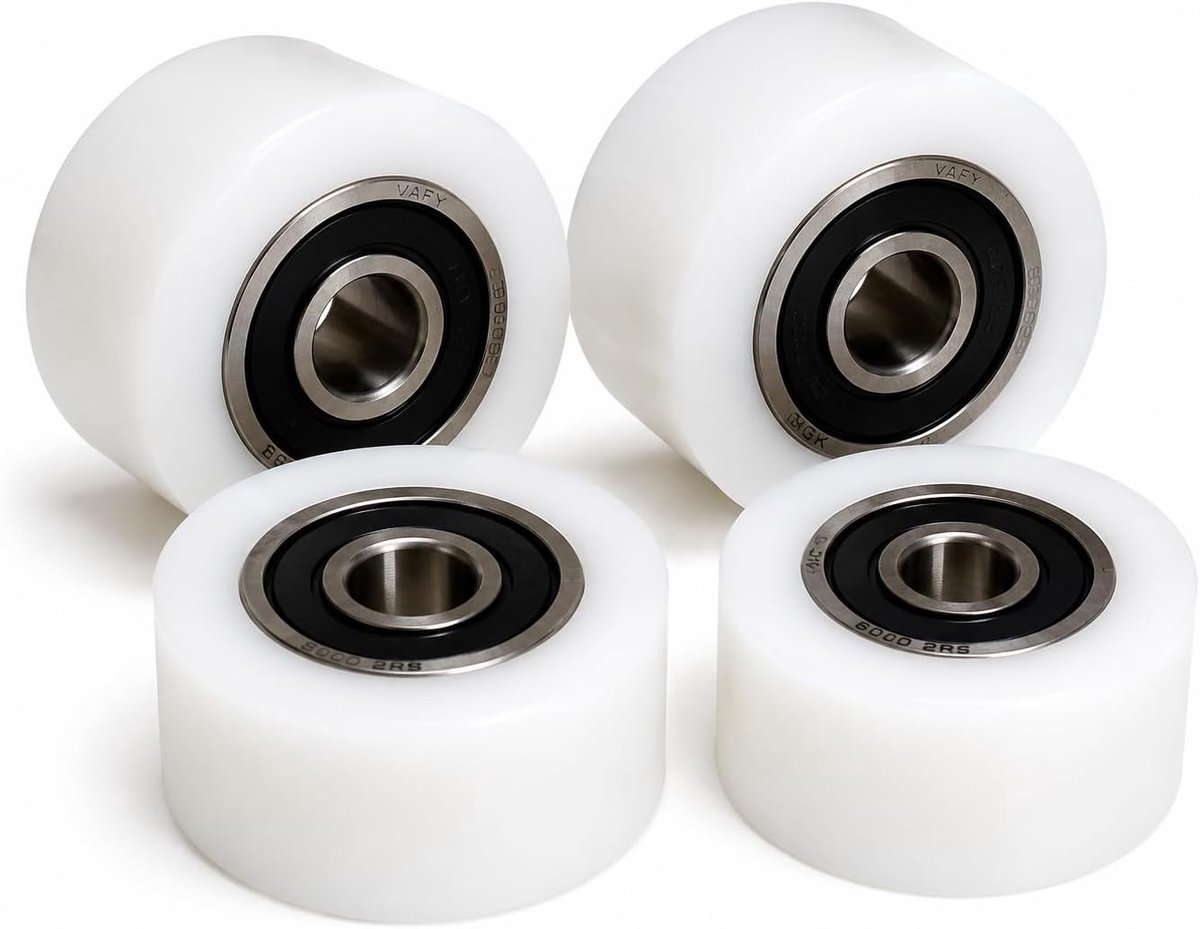 SnelShoppen - Nylon Polyamide Wielen 40 mm - 4 Stuks - Zelf-Lubricerend - Geluiddemping - Hoog Impactbestendig - Voor Gidsen en Glijdende Deuren Skateonderdeel kopen online