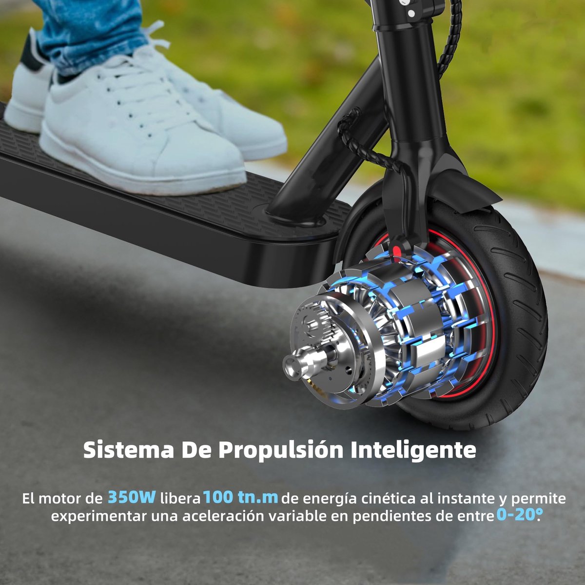 SnelShoppen - Opvouwbare elektrische step 21,6 cm (8,5 inch) voor jongeren en volwassenen, motor 35 O, bereik 30 km, max. 25 km/u, 100 kg belasting, d Step kopen online