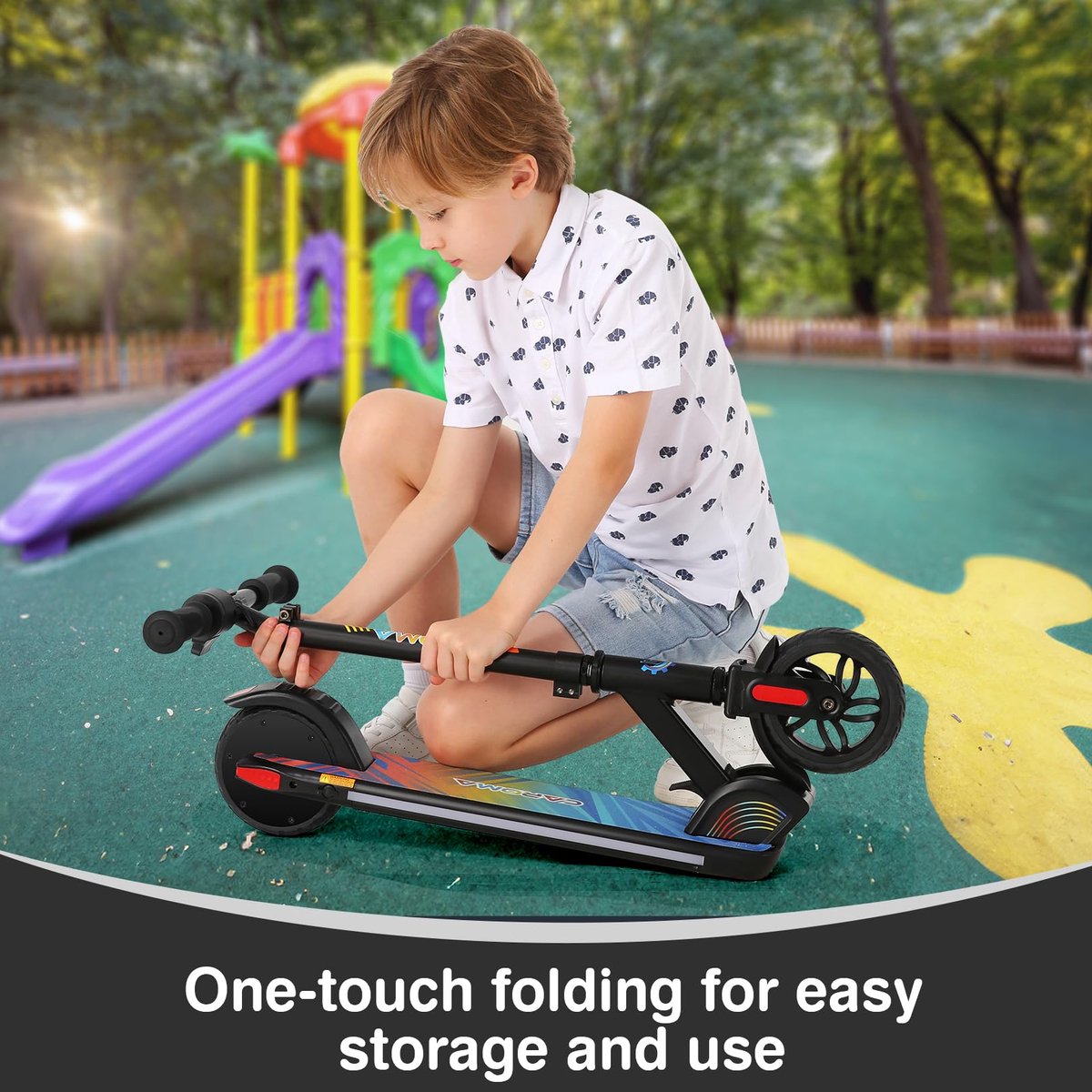 SnelShoppen - Opvouwbare Elektrische Step voor Kinderen 8-14 Jaar, 150W Motor, Max. 17 km/u, Instelbare Snelheid en Hoogte, LED-Display, Perfect Cadea Step kopen online