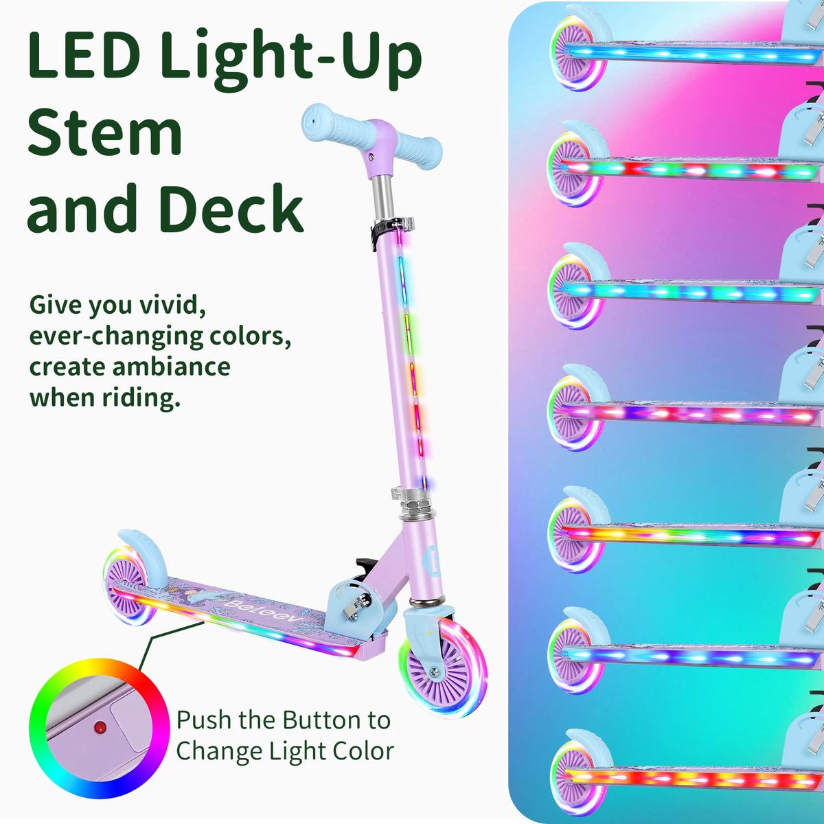 snelshoppen opvouwbare kinder scooter met lichtgevende wielen hoogte verstelbare antislip dek lichtgewicht 2 wielen voor kinderen van 3 12 jaar