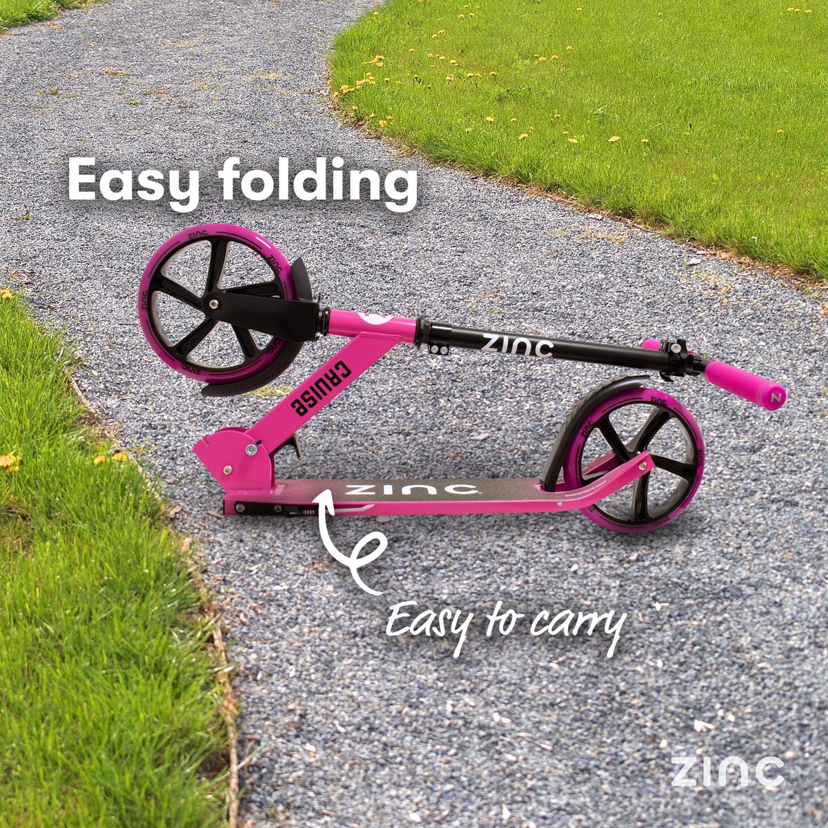 snelshoppen opvouwbare scooter roze en zwart lichtgewicht aluminium frame in hoogte verstelbaar forenzenstep met grote wielen en abec 7 lagers