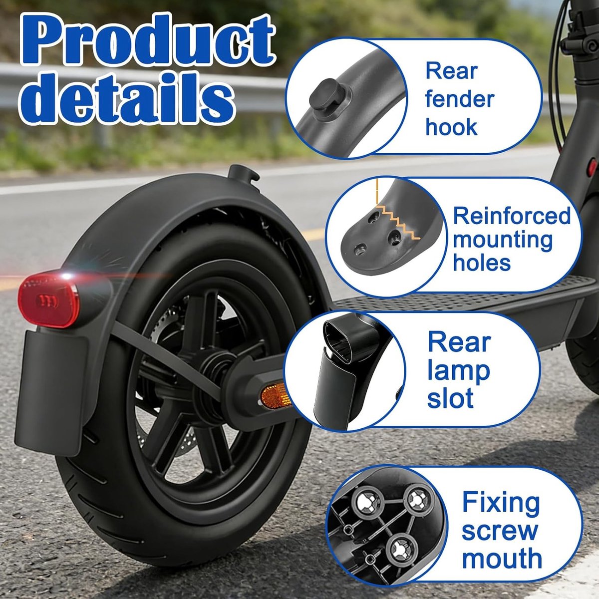 snelshoppen premium fender set voor e scooter mudguards waterdichte vervangingsonderdelen voor xiaomi m365 1s pro pro 2 mi3 shockproof weerbest