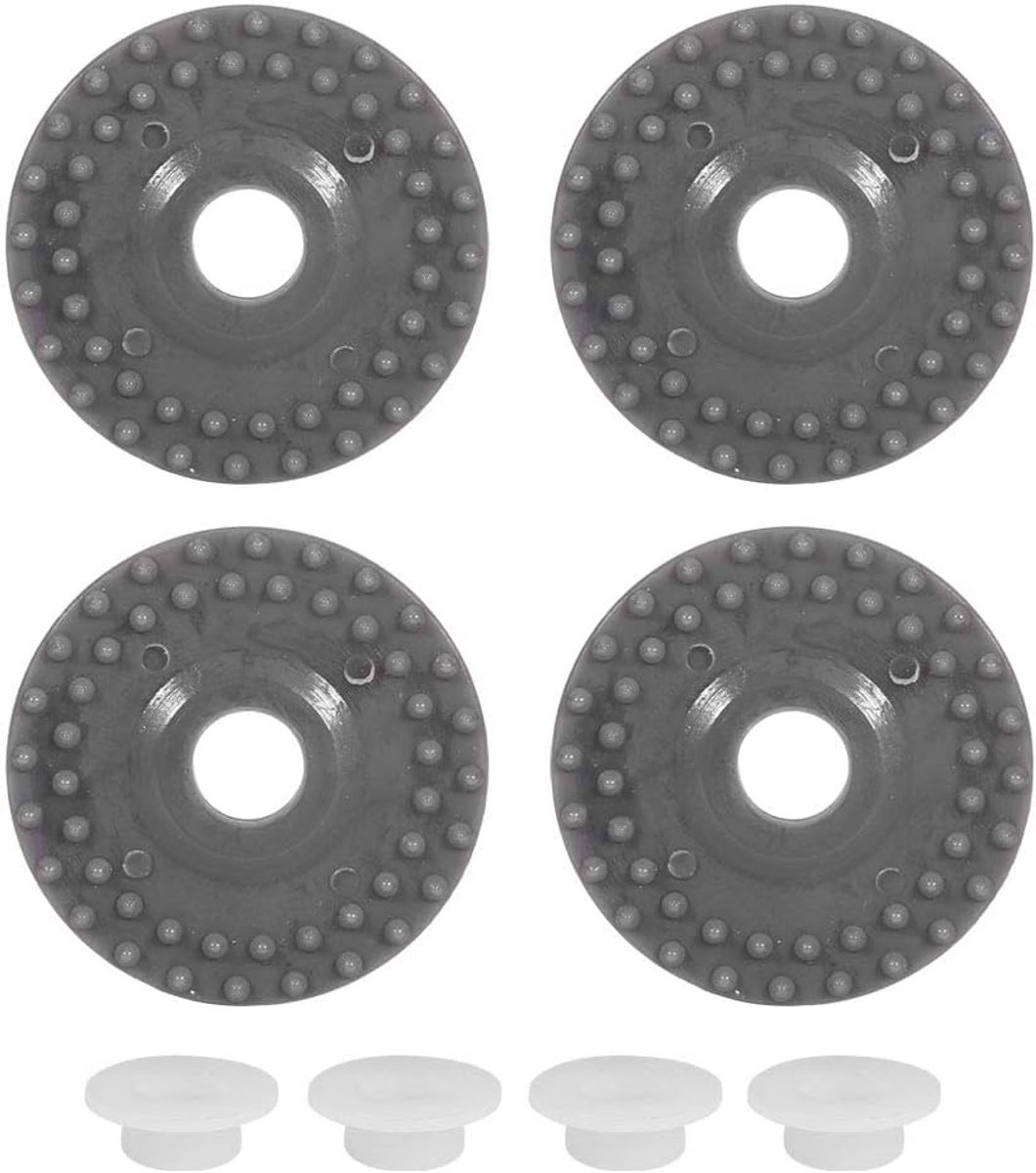 SnelShoppen - Rubberen wielen voor breimachine, reserveonderdelen met 4 rubberen wielen, 4 hengelringen, zilver, compatibel met SK840, SK580, SK270, S Skateonderdeel kopen online