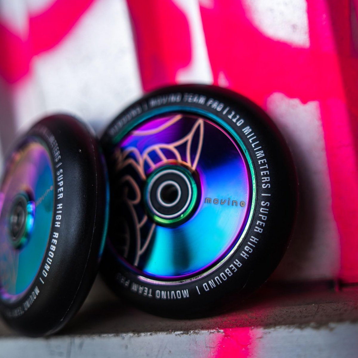 SnelShoppen - Scooter Wielen 110mm - Aluminium, Polyurethaan, Pack van 2, Super Hoge Duurzaamheid tot 100 kg, Full Core Skull, Rainbow Kleuren, Voor F Step kopen online