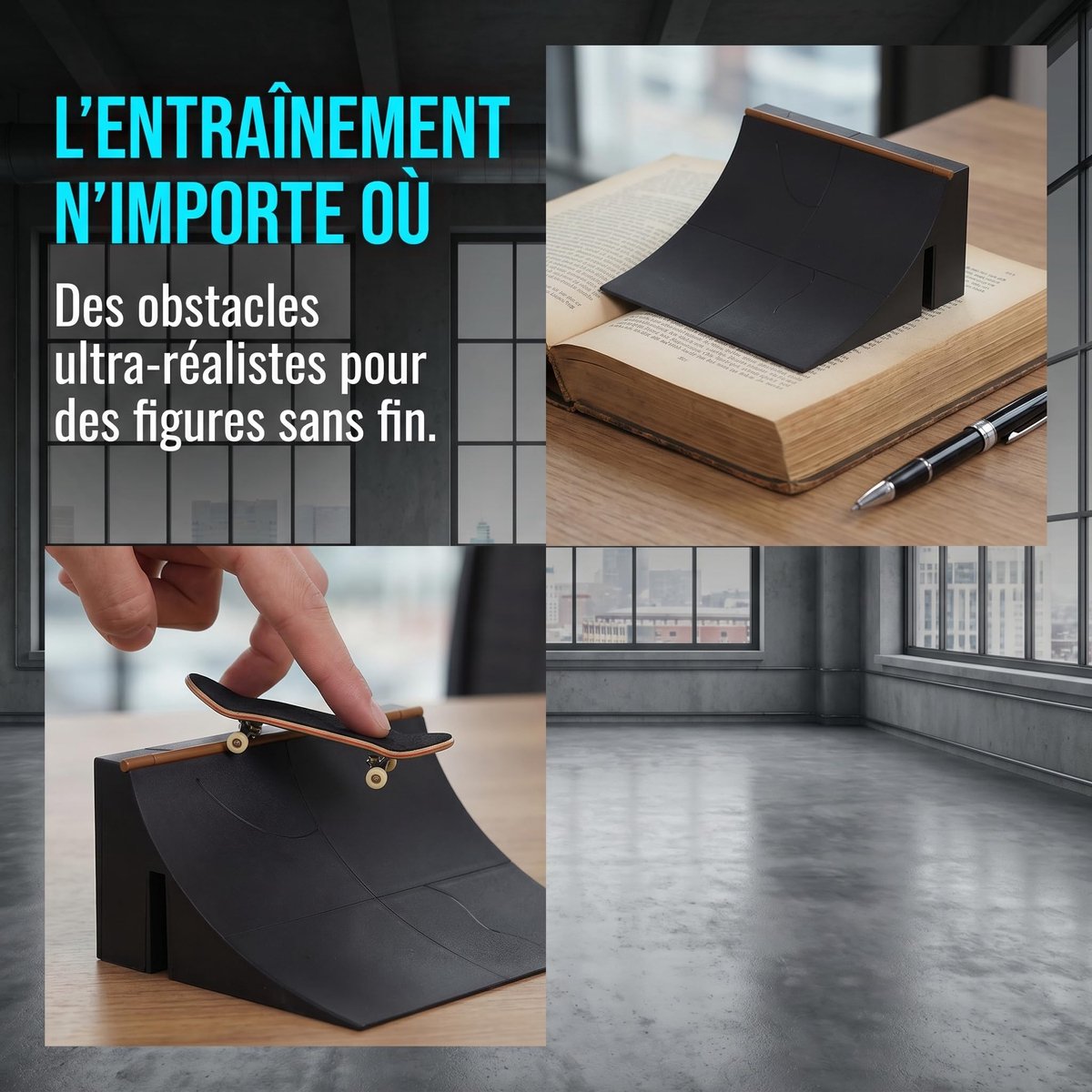 snelshoppen set van 2 obstakels voor vingerboard mini skate helling kunststof skatepark elementen grind rail voor binnengebruik perfect voor kin