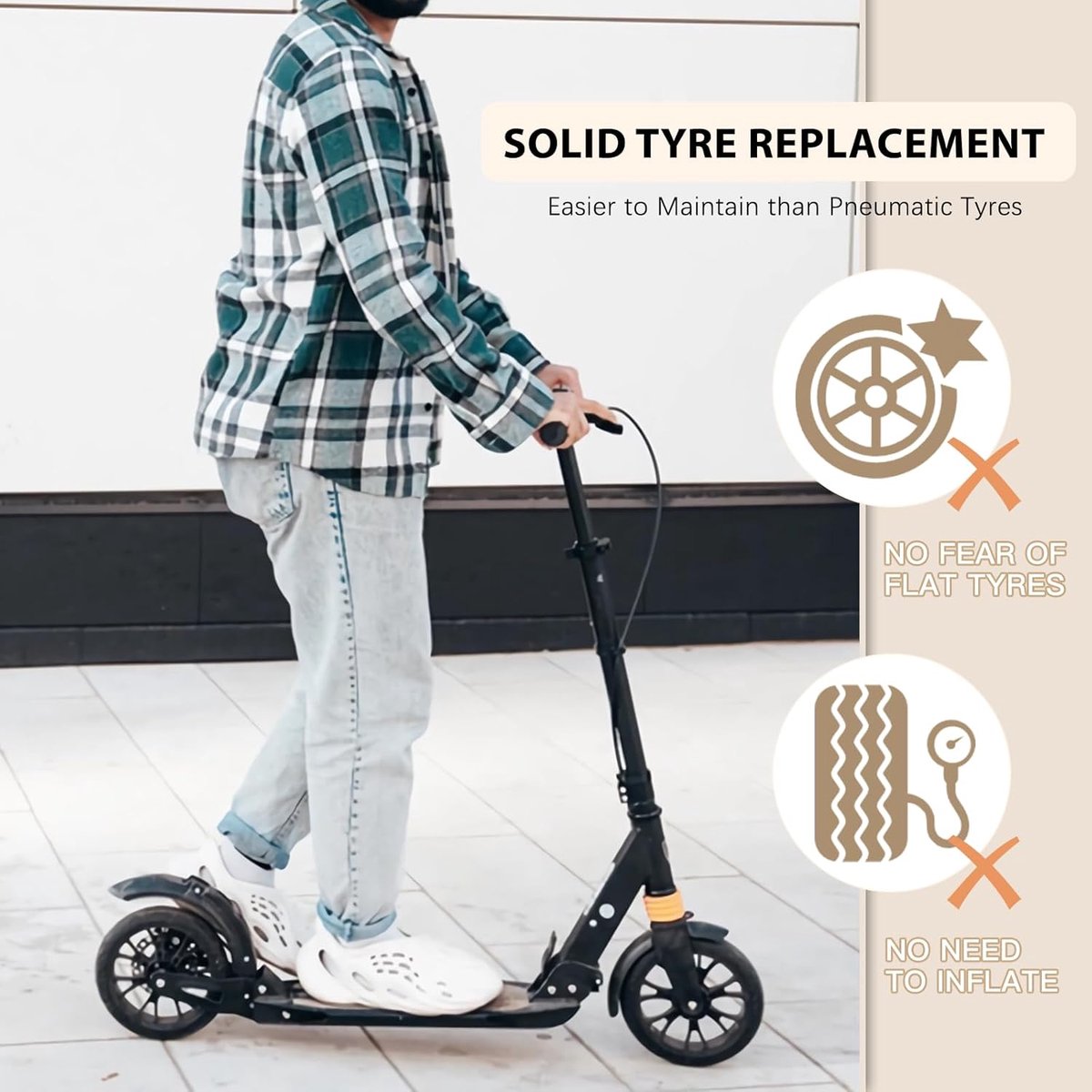 SnelShoppen - Solid Tires 8.1 inch voor Elektrische Scooter, Vervangingsbanden, Duurzaam, 2 Stuks, Geschikt voor Xiaomi 4 Go, Ninebot E2/E2 Plus Buitenspeelvoertuigaccessoire kopen online