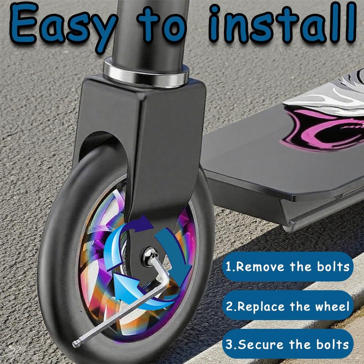 SnelShoppen - Stunt Scooter Wielen 100 mm - 2 Stuks Reservewielen voor Scooters - Aluminium Stepbanden met ABEC 88A - Geschikt voor Alle Scooters en F Step kopen online