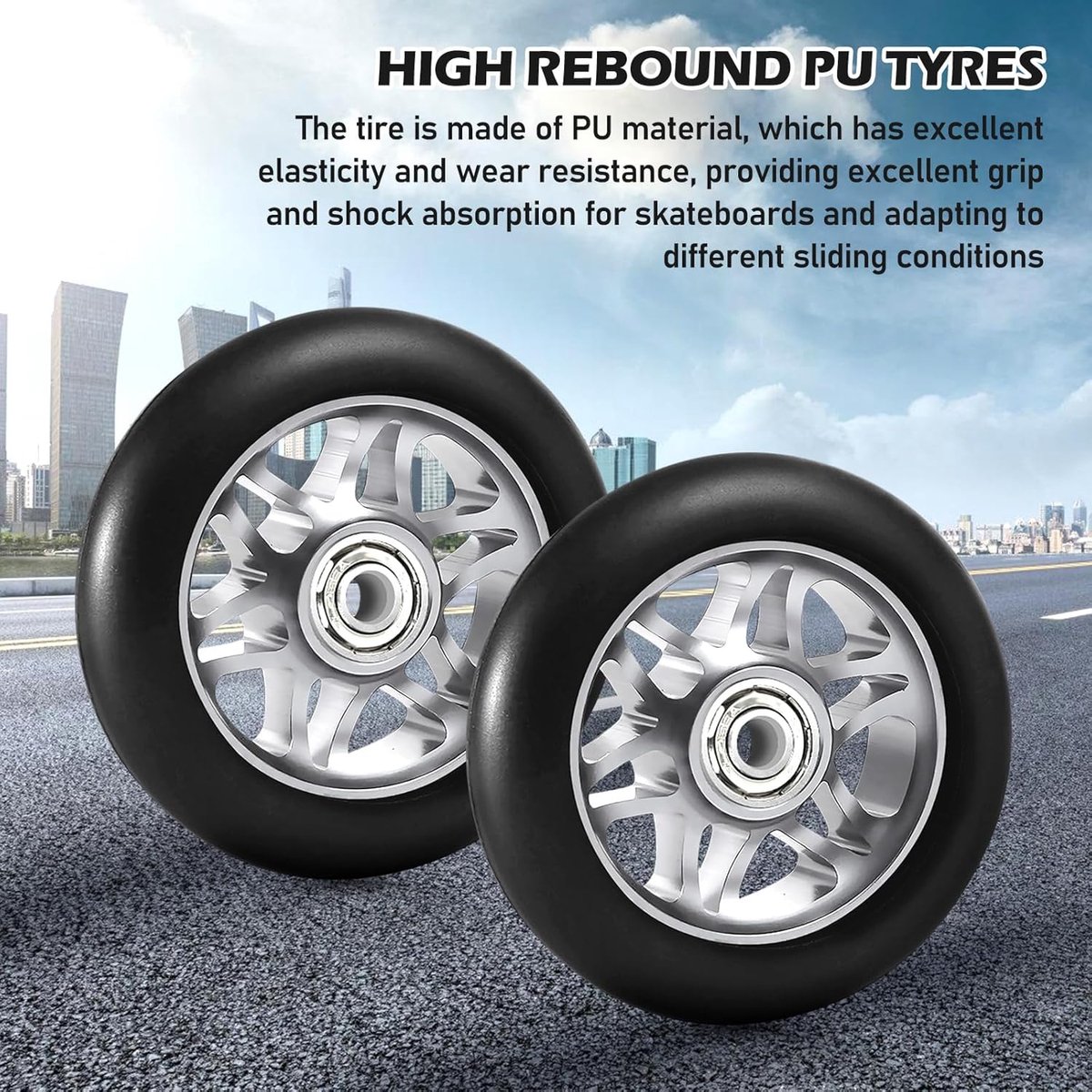 SnelShoppen - Stunt Scooter Wielen 100 mm - 2x Reservewielen met ABEC 9 Lager - Aluminium Spoke Core - Ideaal voor Extreme Scooters en Rocking Cars Step kopen online