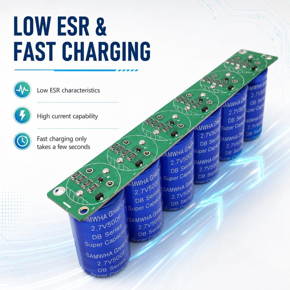 snelshoppen super capacitor 6v 83f set van 6 stuks farad capacitor 2 7v 500f electrolytische ultracondensator voor auto start zonne energie wind