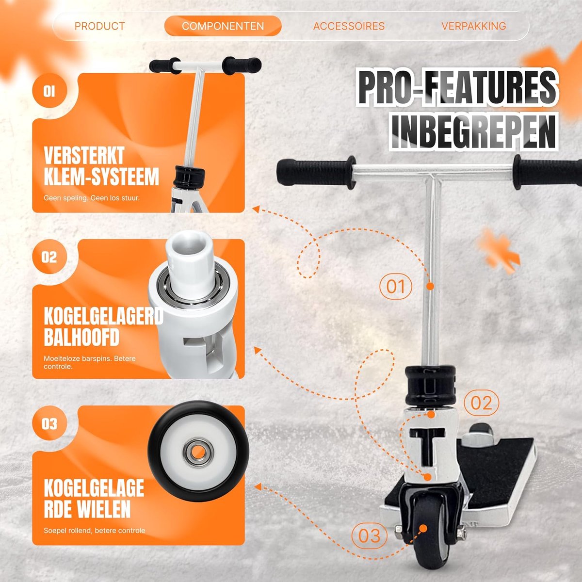 snelshoppen tailwhip pro finger scooter met kogellagers stille loop robuuste metalen trick scooter voor kinderen en volwassenen wit ideaal voor