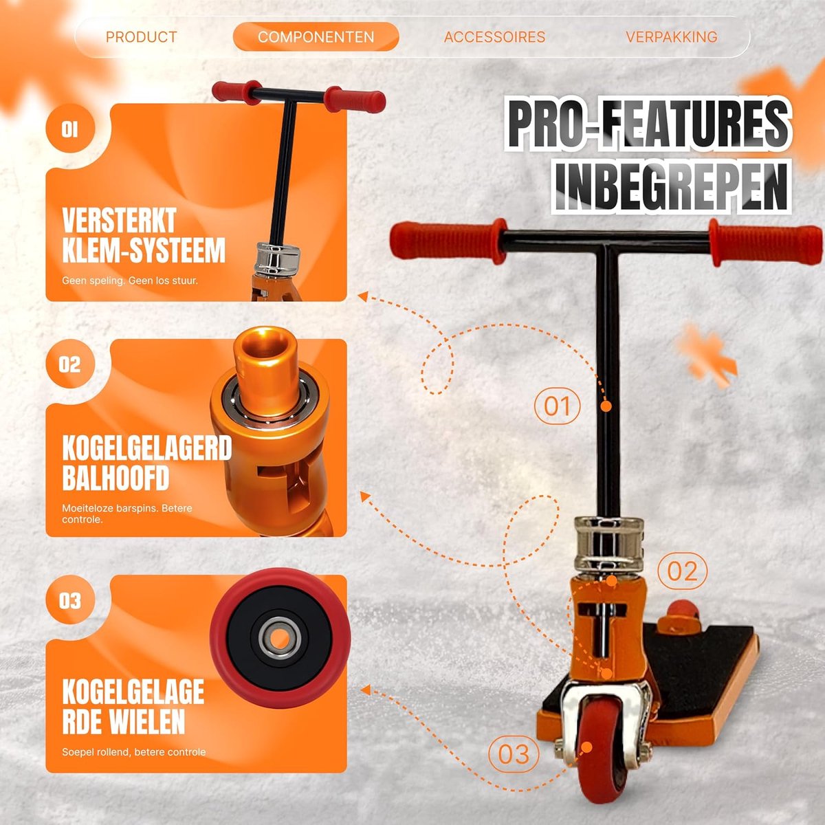 SnelShoppen - TAILWHIP PRO Finger Scooter met Kogellagers, Stille Rit, Deck Sticker voor Personalisatie, Robuuste Metaal Trick Scooter voor Kinderen e Step kopen online