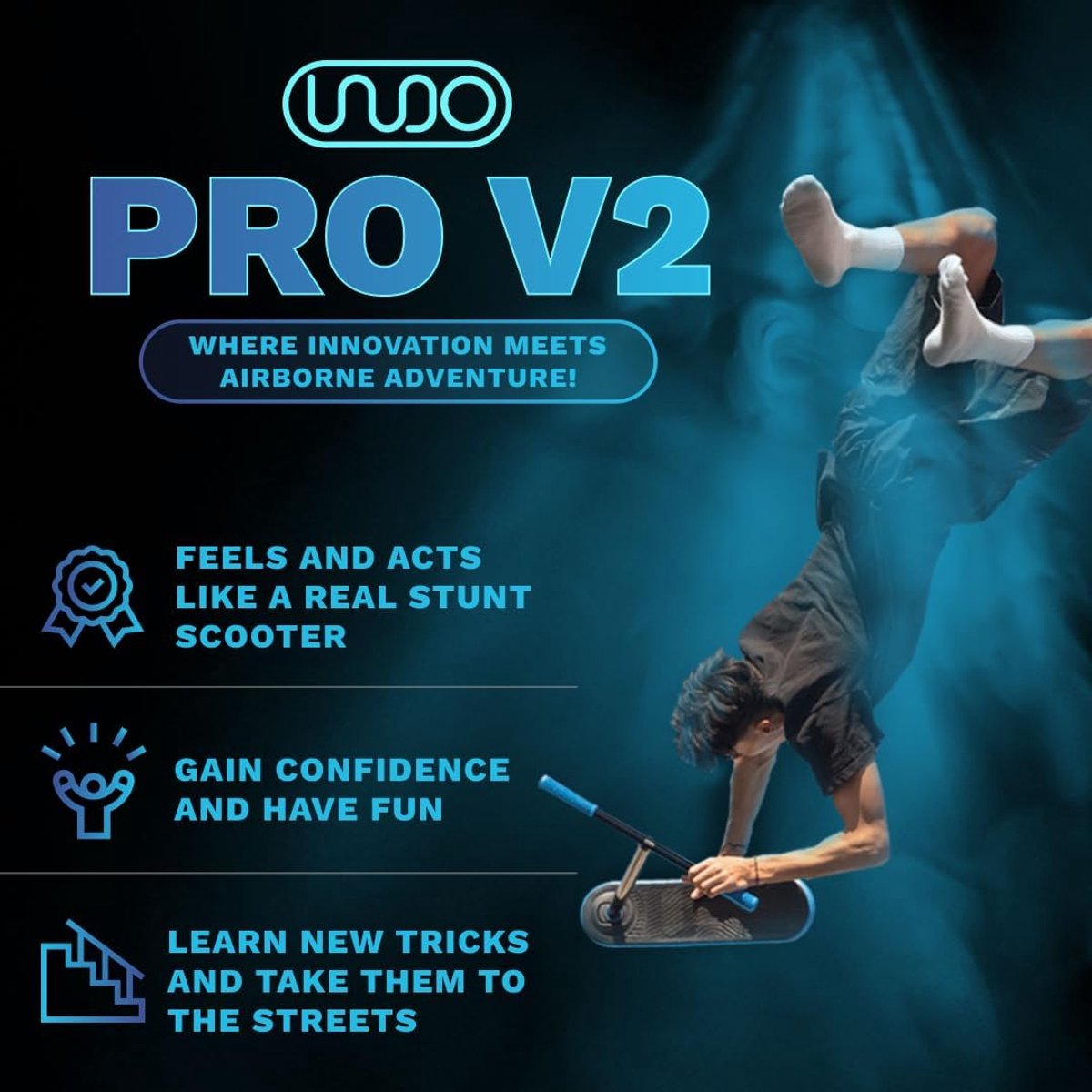 SnelShoppen - Trick Scooter - Stuntstep voor Tieners, Kinderen en Volwassenen - Indoor & Outdoor - 360º Tricks - Professioneel en Beginner - Ideaal vo Step kopen online