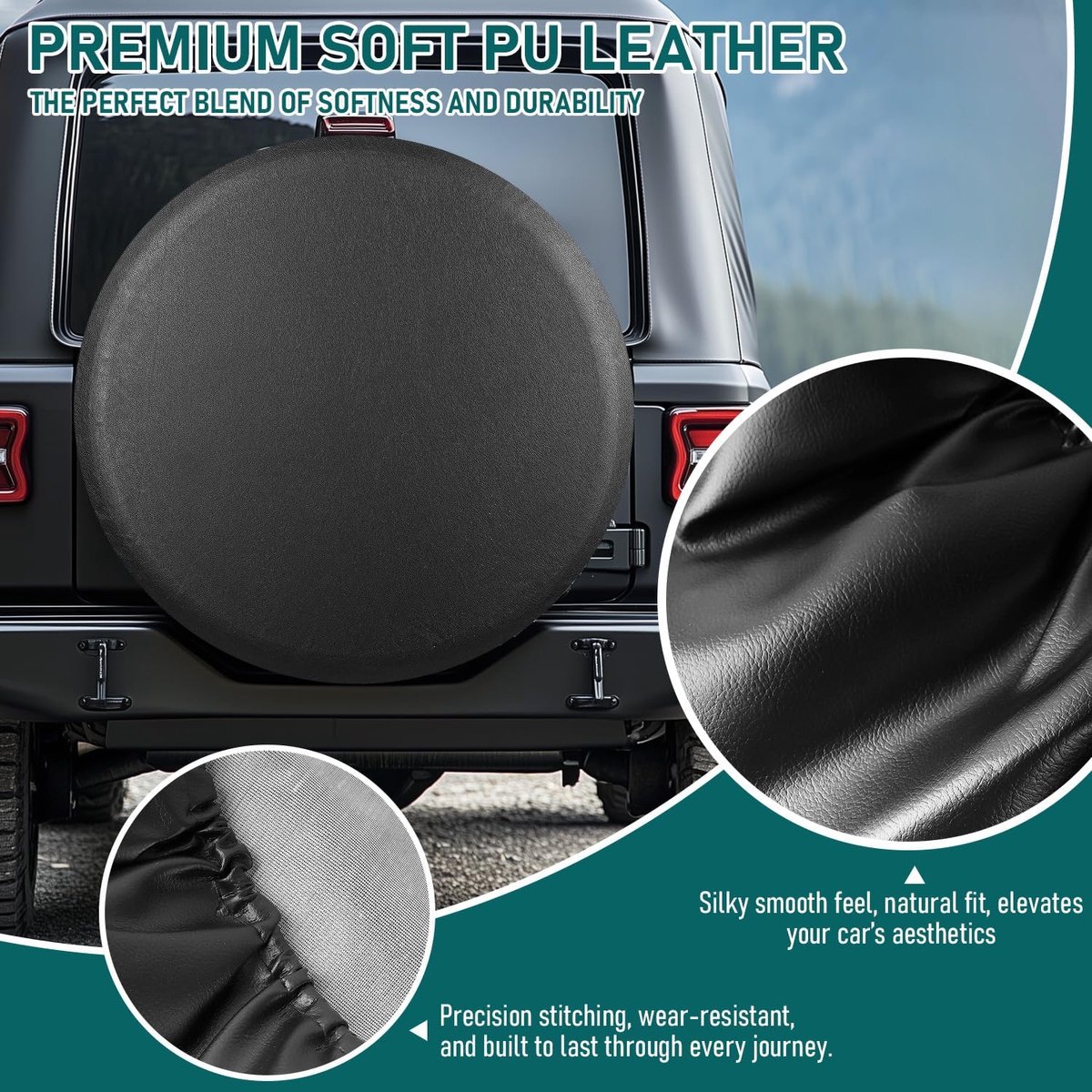 snelshoppen vervangende bandenhoes universele pasvorm voor jeep trailer rv suv truck 22 inch weerbestendige bandenbeschermers zwart